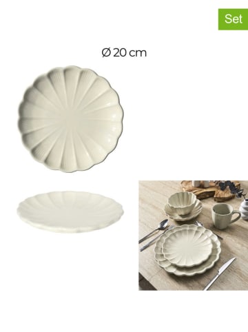 6er-Set: Dessertteller in Creme - Ø 20 cm