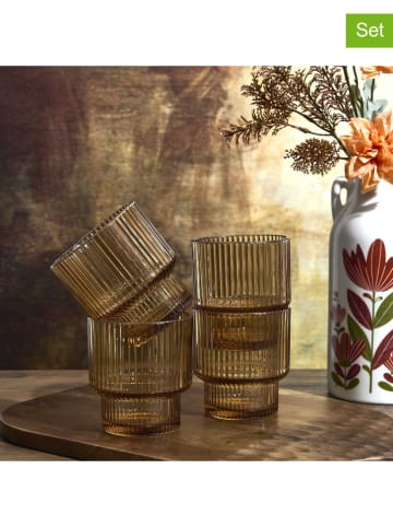 Szklanki (4 szt.) w kolorze jasnobrązowym - 280 ml