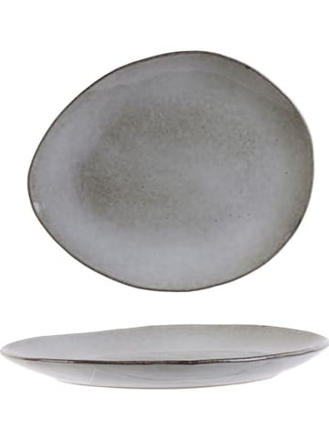 Talerze śniadaniowe (12 szt.) w kolorze szarym - 22 x 18 cm