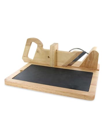 Plank met snijder naturel/zwart (B)29 x (H)11 x (D)28 cm