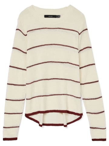 Pullover  in Creme/ Rot
