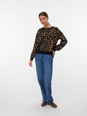 Pullover in Schwarz/ Hellbraun