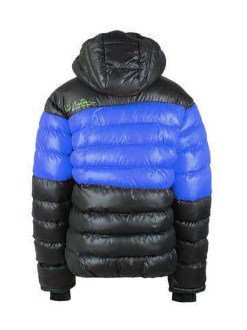 Doorgestikte jas zwart/blauw