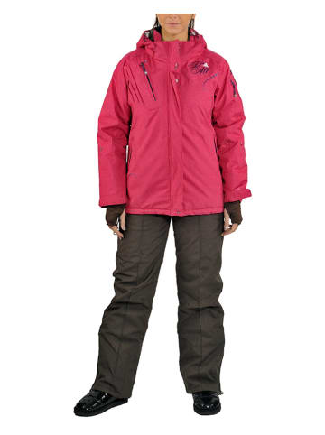 2tlg. Ski-/ Snowboardoutfit in Braun/ Pink