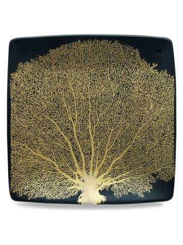 4er-Set: Servierteller in Schwarz/ Gold - (L)21 x (B)21 cm