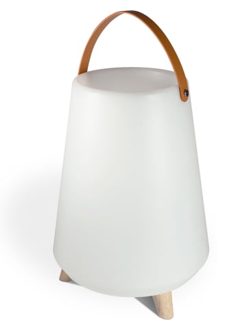 Bluetooth-Lautsprecher in Weiß/ Hellbraun - (H)18 x Ø 17 cm
