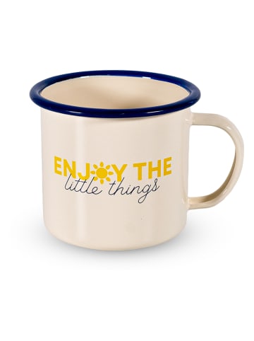 Kubek "Enjoy The Little Things" w kolorze kremowo-żółtym - 350 ml