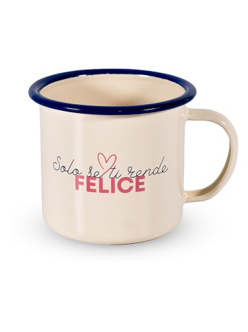 Tasse "Solo Se Ti Rende Felice" in Creme/ Rot - 350 ml