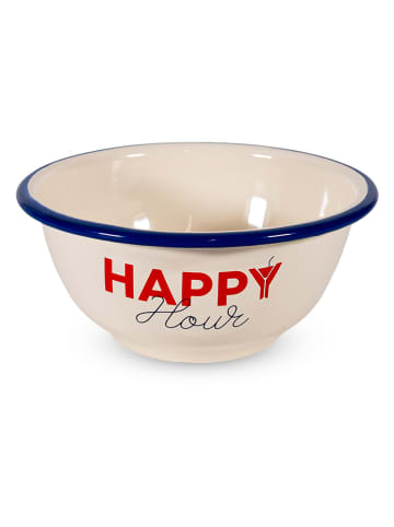 Miska "Happy Hour" w kolorze kremowo-czerwonym - Ø 14 cm