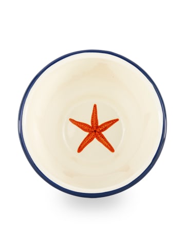 Schale "Starfish" in Creme/ Rot - Ø 14 cm