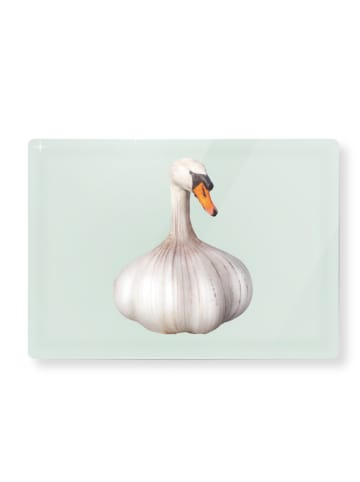 WD lifestyle Schneidebrett "Garlic" in Grün/ Weiß - (L)30 x (B)20 cm