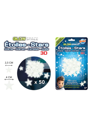50-częściowy zestaw fosforyzujących gwiazd "Glow-in-the-dark" - 5+