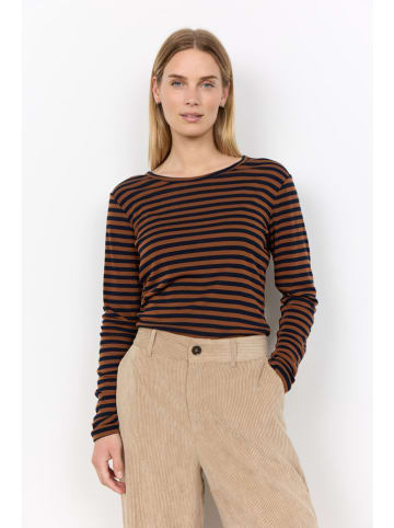 soyaconcept Longsleeve "Helle" bruin/zwart