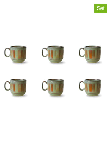 6-delige set: koffiekoppen "Reed" groen - 200 ml