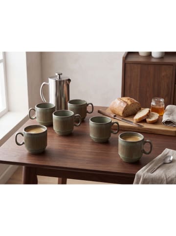 6-delige set: koffiekoppen "Reed" groen - 200 ml