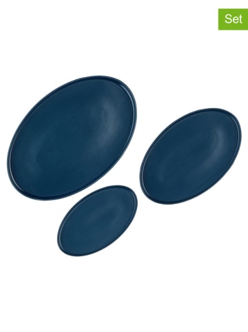 3-delige set: serveerplateaus "Scandi" donkerblauw