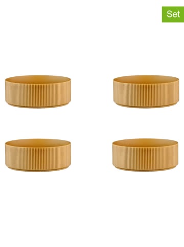 4-delige set: ontbijtkommen "Scandi" okergeel - Ø 16,5 cm