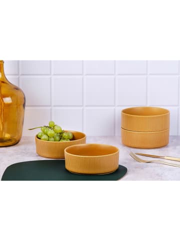 4-delige set: ontbijtkommen "Scandi" okergeel - Ø 16,5 cm