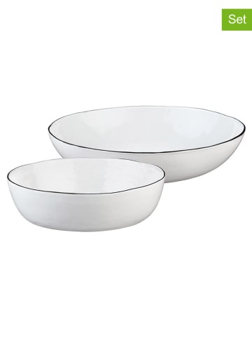 2-delige set: fruitschalen "Pure" wit/zwart