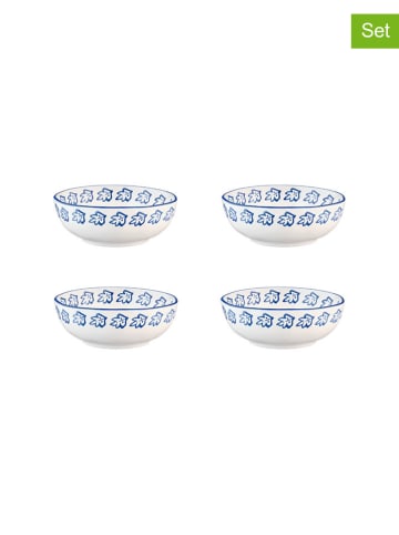 4-delige set: kommen "Napoli" wit/blauw - Ø 17,5 cm