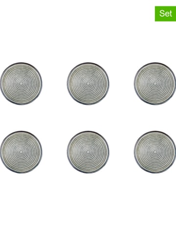 6-delige set: bijgerechtborden "Zen" grijs - Ø 17 cm