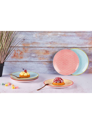6-delige set: dessertborden "Color" rood/geel/lichtblauw - Ø 21 cm