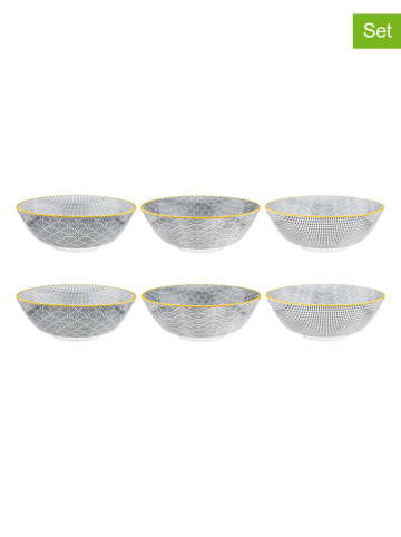 6er-Set: Salatschalen "Eclipse" in Grau - Ø 21 cm