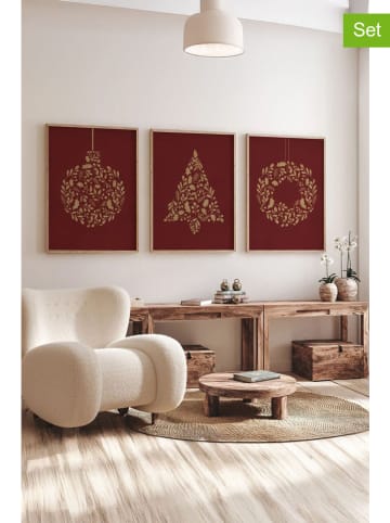 3er-Set: Gerahmte Kunstdrucke - (L)48 x (B)33 cm