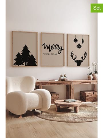 3er-Set: Gerahmte Kunstdrucke - (L)48 x (B)33 cm