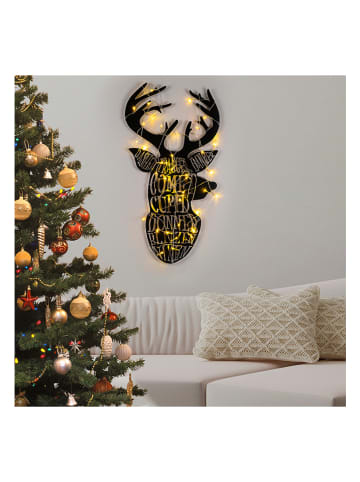 LED-Wanddekor in Schwarz - (B)36 x (H)56 cm