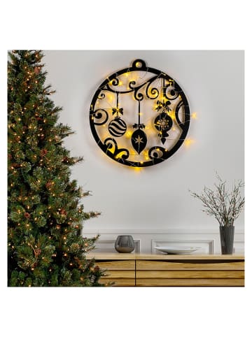 LED-Wanddekor in Schwarz - (B)60 x (H)64 cm