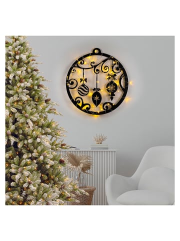 LED-Wanddekor in Schwarz - (B)60 x (H)64 cm