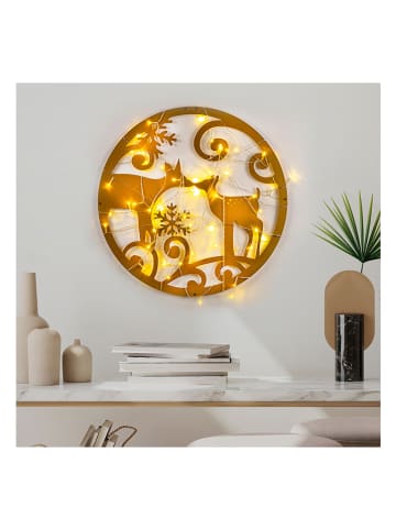 LED-Wanddekor in Gold - Ø 60 cm