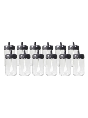 12-delige set: kruidenglaasjes zwart - 300 ml