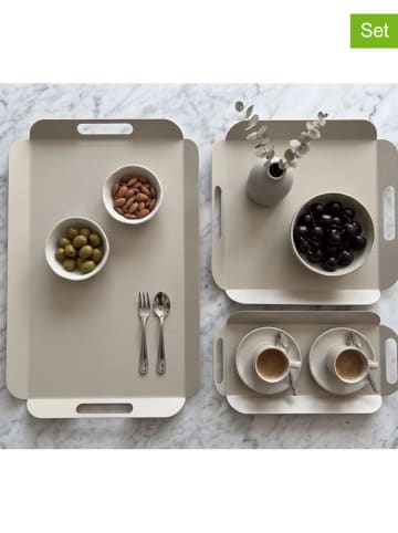 3er-Set: Tabletts in Beige