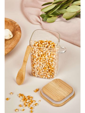 3-delige set: voorraadglazen beige - (H)12 x Ø 8 cm