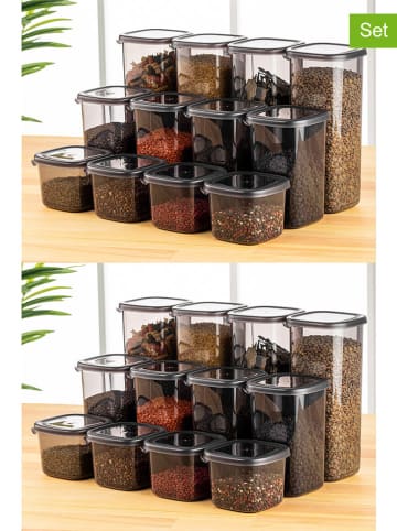 24-delige set: voorraadcontainers antraciet