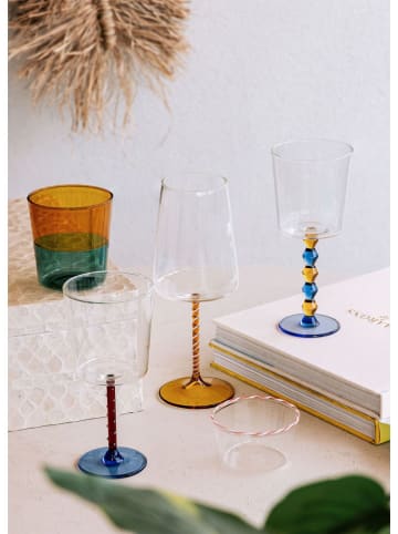Weinglas in Gold/ Blau - 300 ml