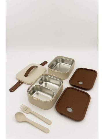 Lunchbox crème/lichtbruin - 1,3 l