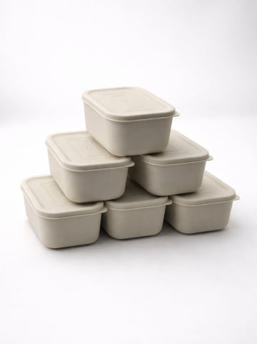 6er-Set: Frischhaltedosen in Beige - 280 ml