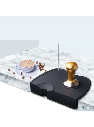 Espresso tampermat zwart - (L)18 x (B)12 cm
