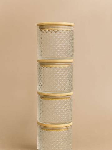 4-delige set: voorraadpotten beige - 375 ml
