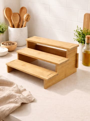Organizer kuchenny w kolorze jasnobrązowym - 31,5 x 14,4 x 23 cm