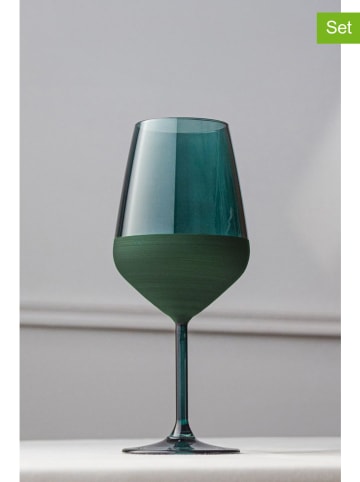 Kieliszki (4 szt.) w kolorze zielonym do wina - 490 ml