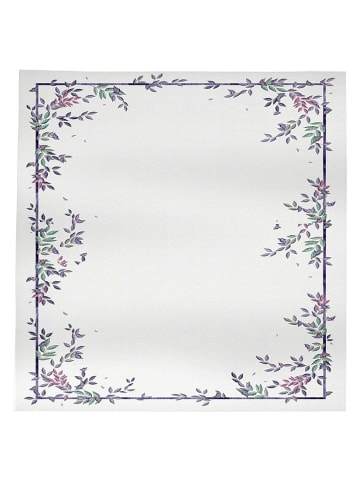 Tischdecke in Weiß/ Lila - (L)150 x (B)150 cm