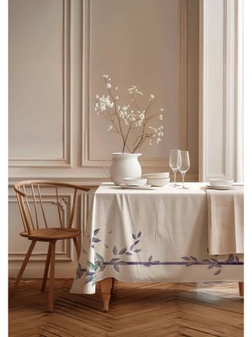 Tischdecke in Weiß/ Lila - (L)250 x (B)150 cm