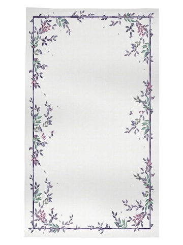 Tafellaken wit/paars - (L)250 x (B)150 cm
