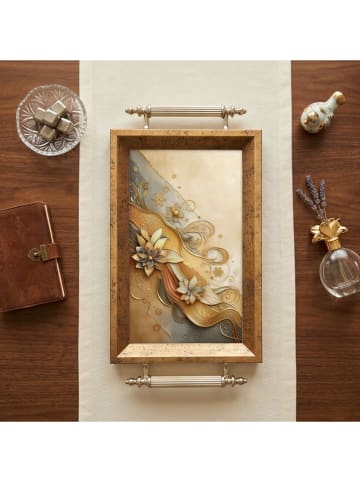 Dienblad beige/lichtbruin - (L)34 x (B)18 cm