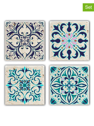 4-delige set: onderzetters meerkleurig - (L)10 x (B)10 cm