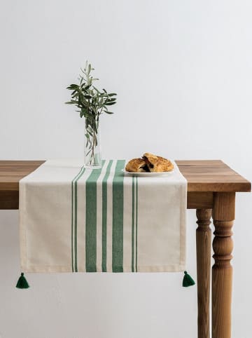 Tischläufer in Beige/ Grün - (L)150 x (B)50 cm